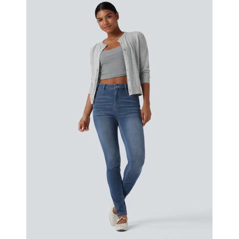 NWT Halara Flex High Waisted Casual Skinny Jeans with Pockets Small Regular